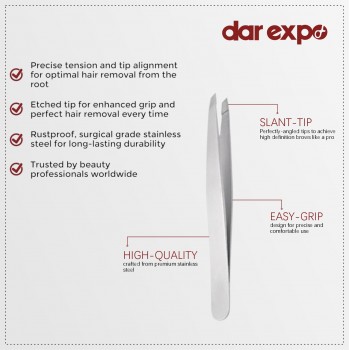 Tweezers With Diagonal Points, Regular, Stainless Steel