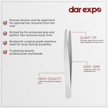 Tweezers With Diagonal Points, Regular, Stainless Steel